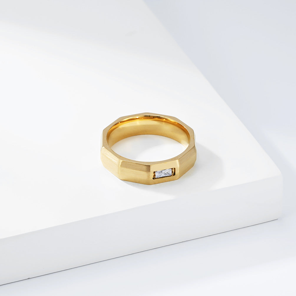 Planderful Titanium Steel Ring Unisex Geometric Wind Design For Men And Women Streetwear Models