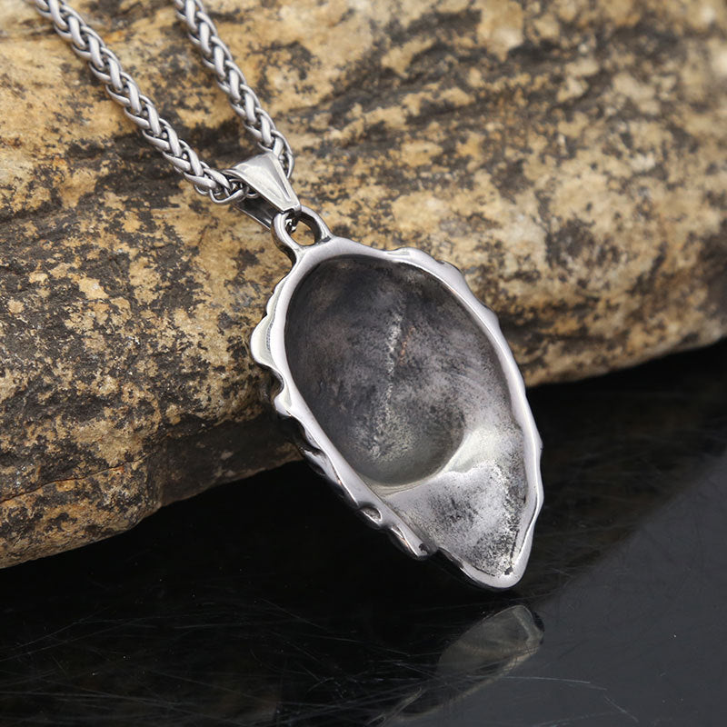 Cross-Border Amazon Lion Head Titanium Steel Pendant Necklace Men’s Trendy Jewelry Wholesale