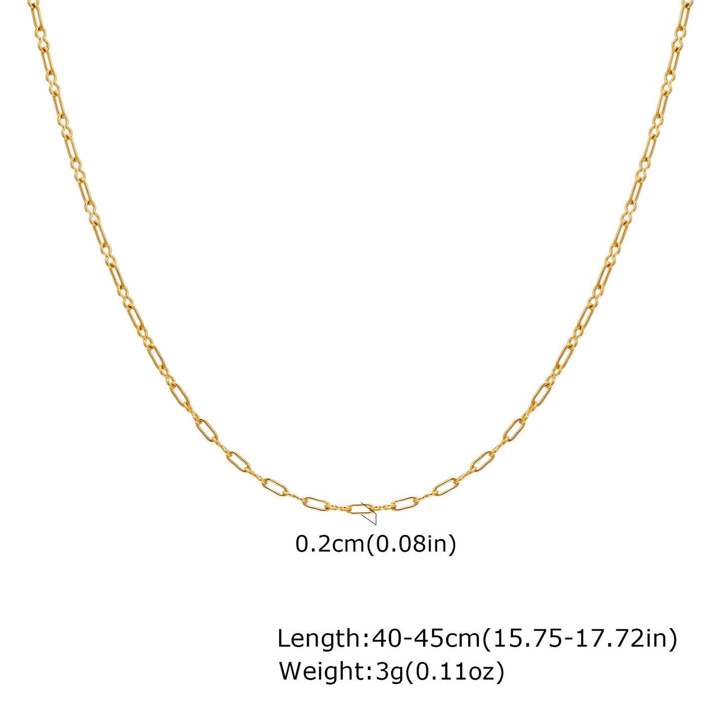 Stainless Steel Handmade Chain Gold Necklace Bracelet Women's