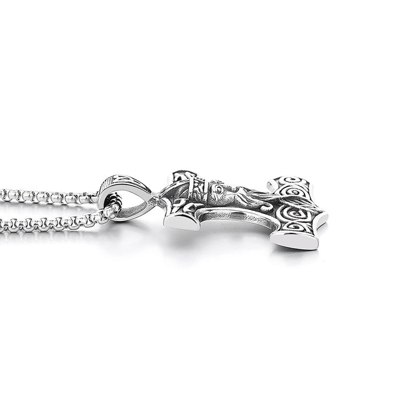 Stainless Steel Necklace - Vintage Viking Anchor Pendant