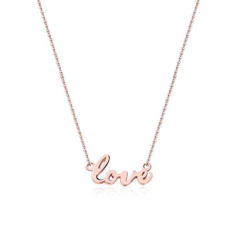 LOVE Alphabet Pendant Silver Necklace