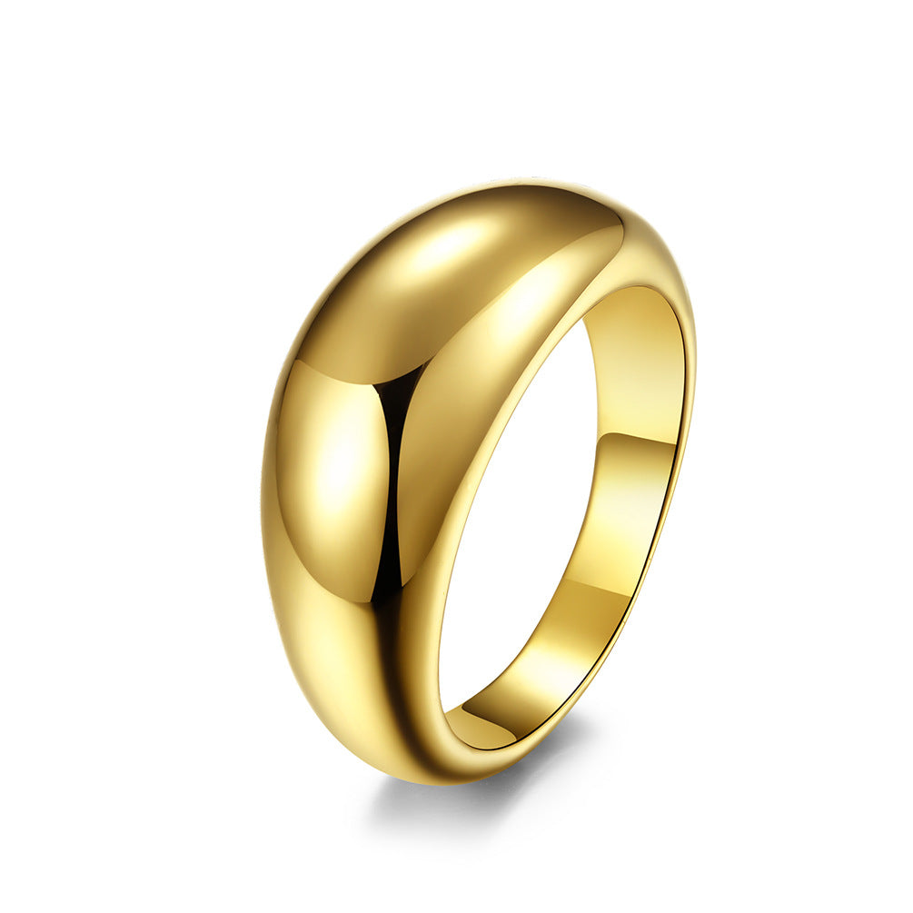 European And American Style Smooth Arc Neutral Ring Jewelry