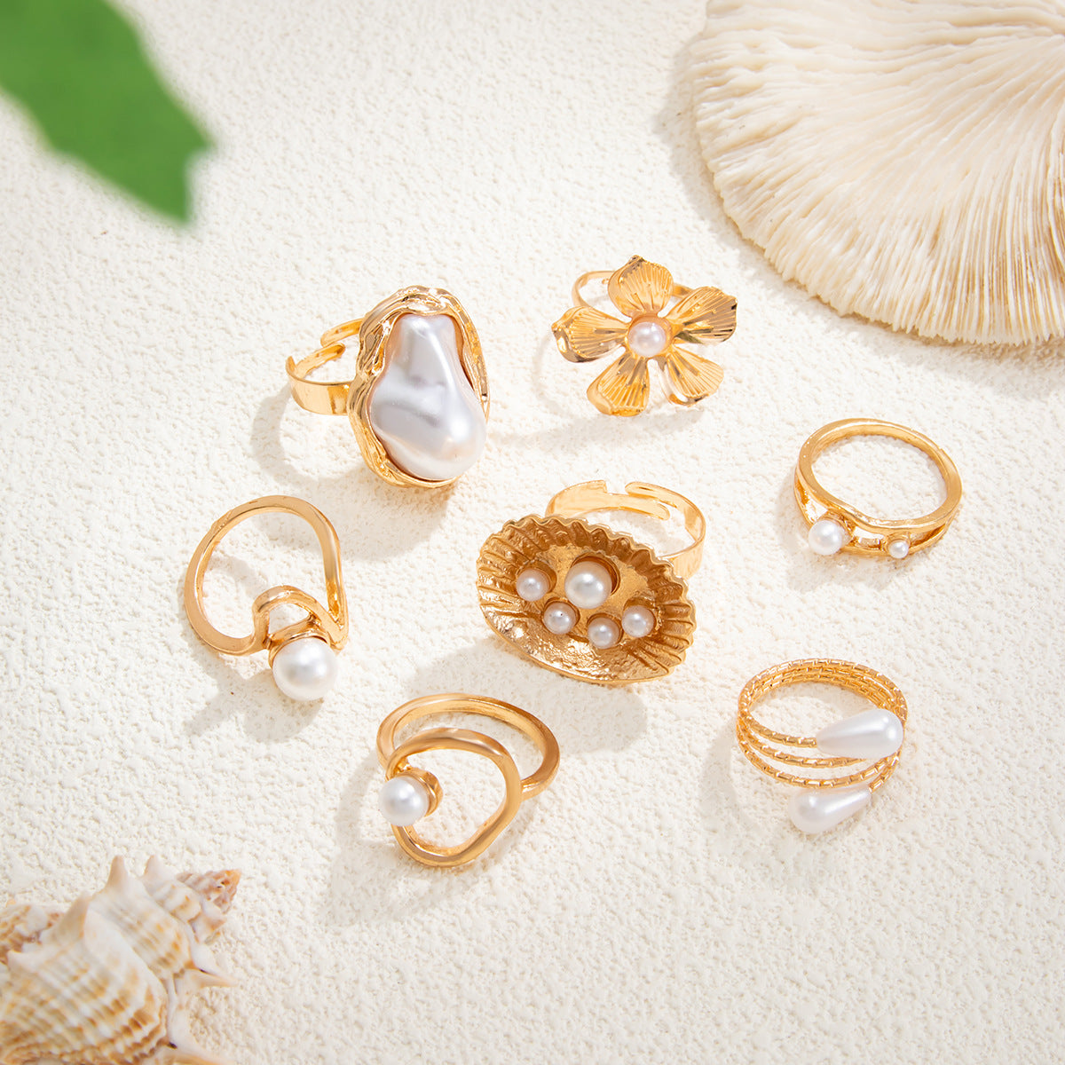 Planderful Vienna Verve Baroque Pearl Ring Open Ring Set For Elegant Women Jewelry Statement