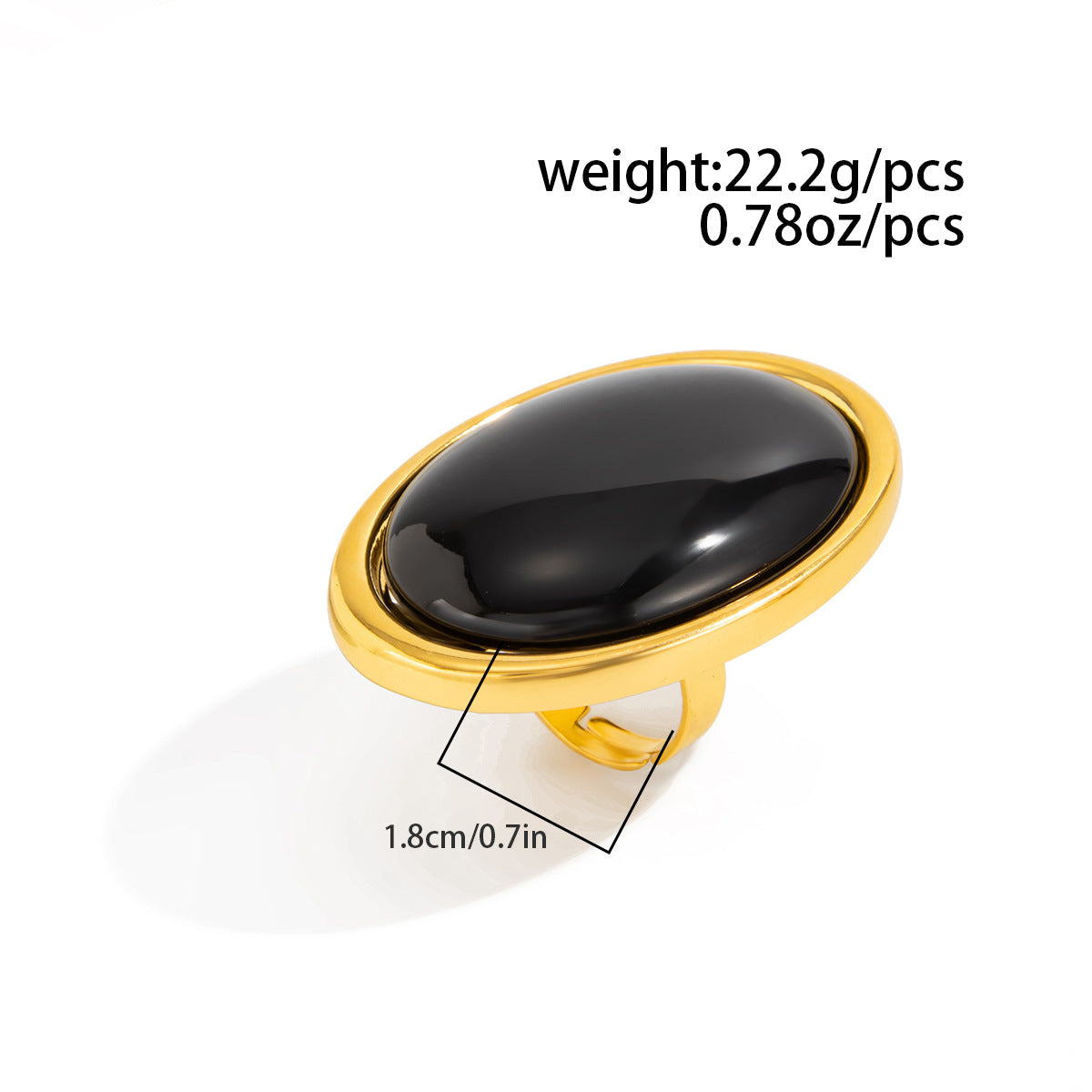 Oval Resin Gemstone Statement Ring By Planderful Vienna Verve For Women Vintage Geometric Opening Jewelry