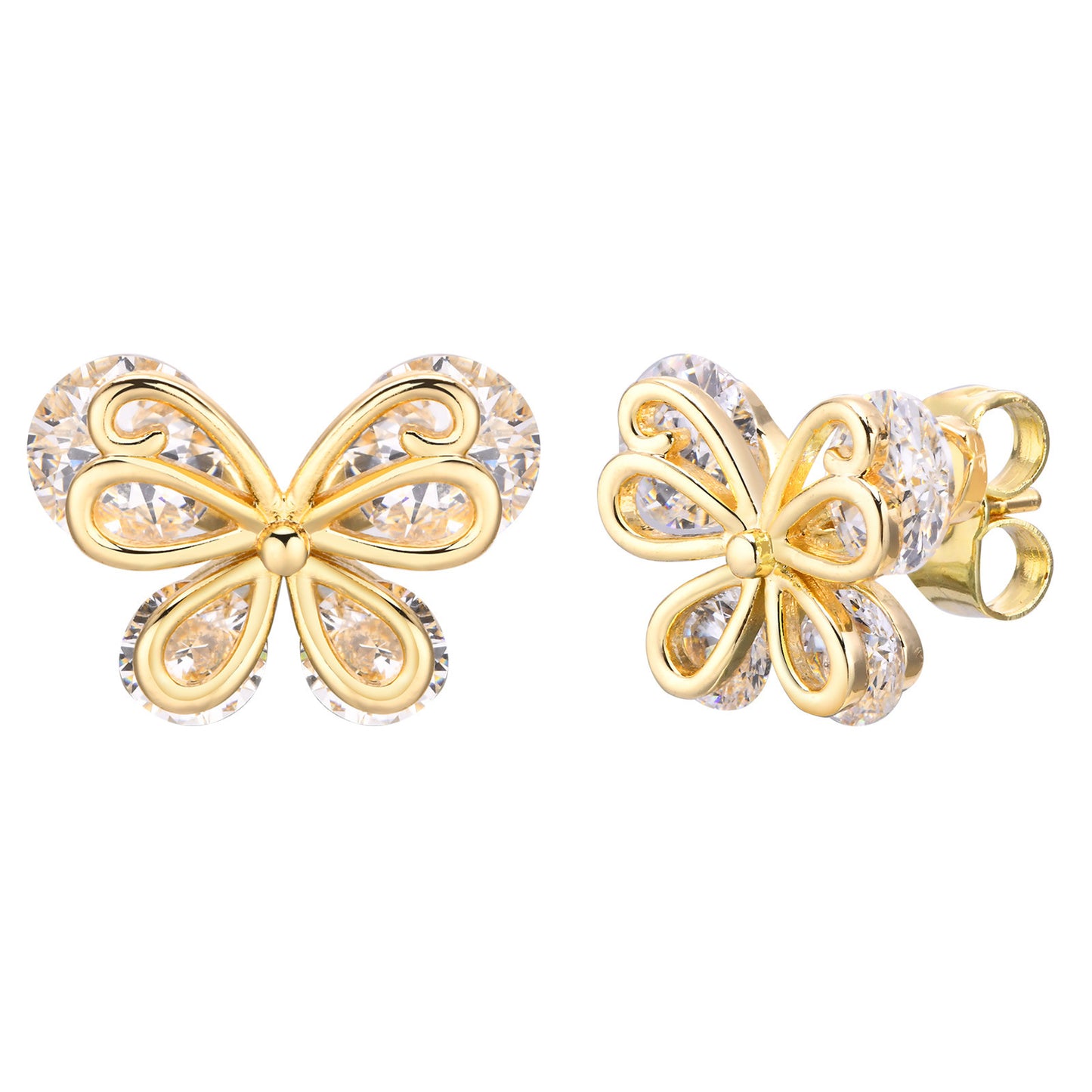 Earrings Butterfly Zircon Stud Earrings Women's Fashion Jewelry