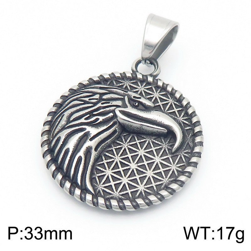 Norse Viking Pendant Double Sided Rune Wolf Planderful Men