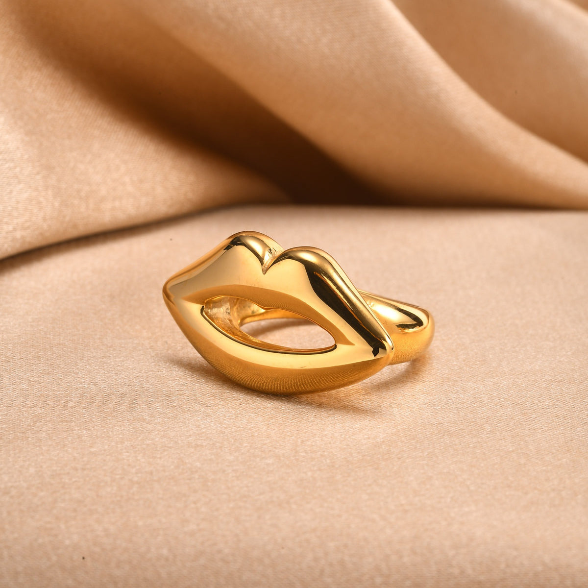 Stainless Steel Lip Ring Gold Ladies