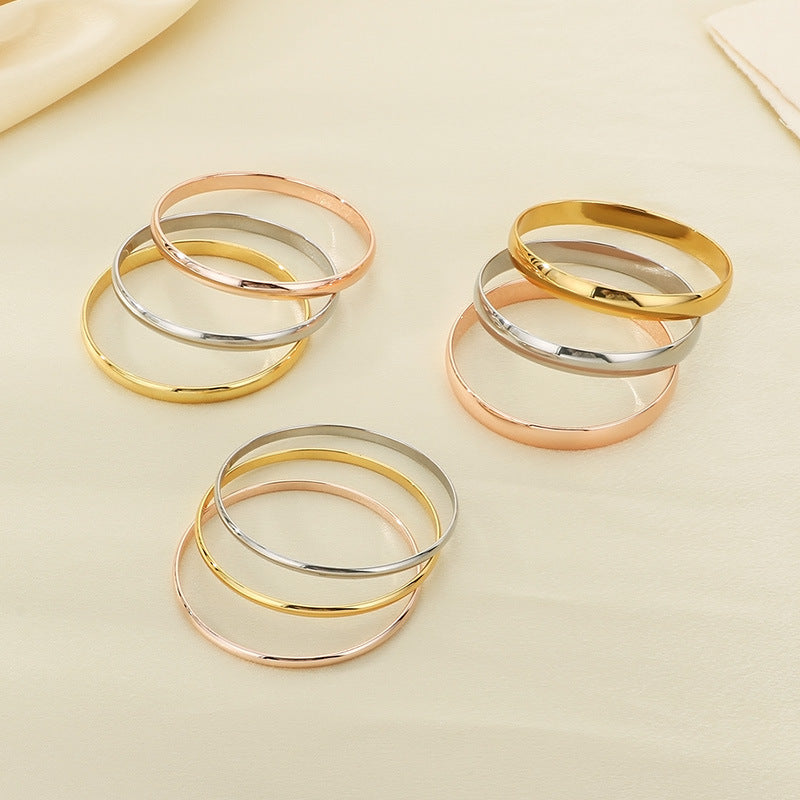 Stacking – Smooth Stainless Steel Women's Diy Bracelet