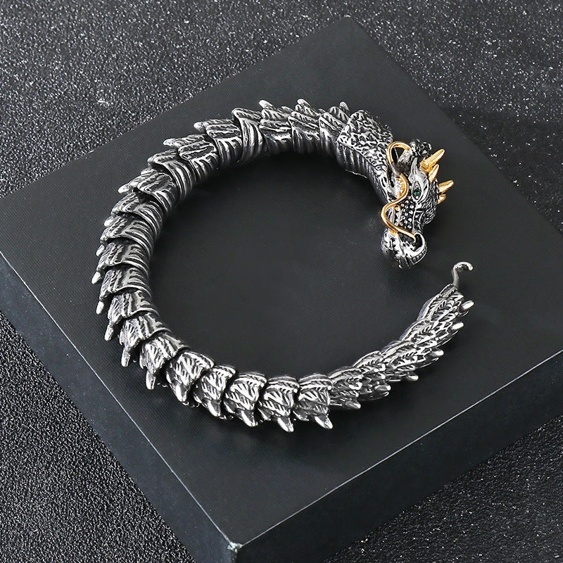 Planderful Dragon Bracelet For Men Stainless Steel Bold