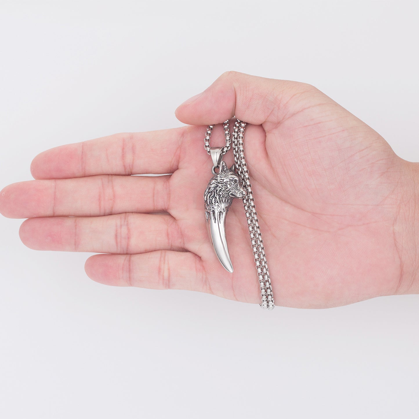 Steel Necklace – Statement Hip Hop Wolf Head