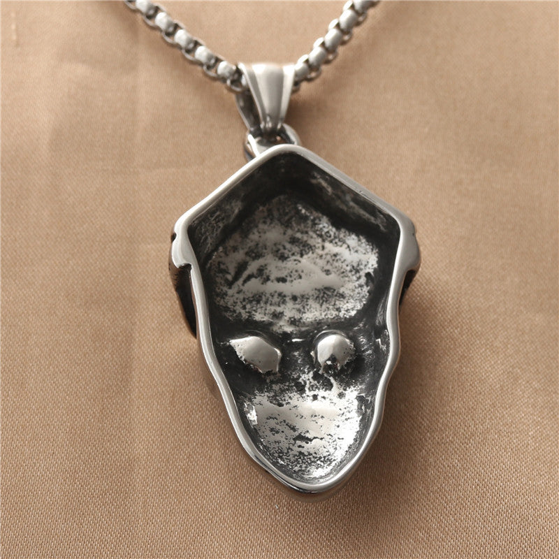 Personalized Titanium Steel Skull Pendant Necklace for Men - Retro Punk Style