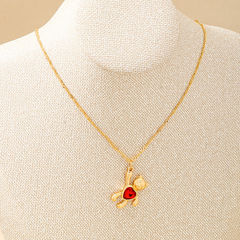 Planderful Vienna Verve Necklace and Earrings Set – Fashionable Red Love Design