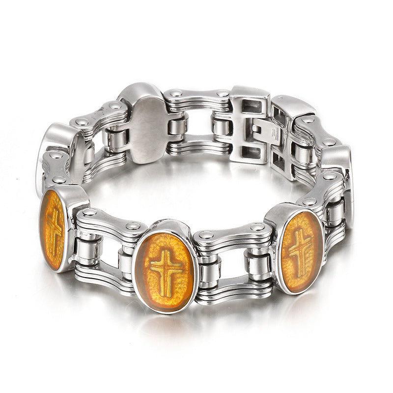 Cross Cruiser Titanium Steel Men's Bracelet - Urban Street Style Jewelry