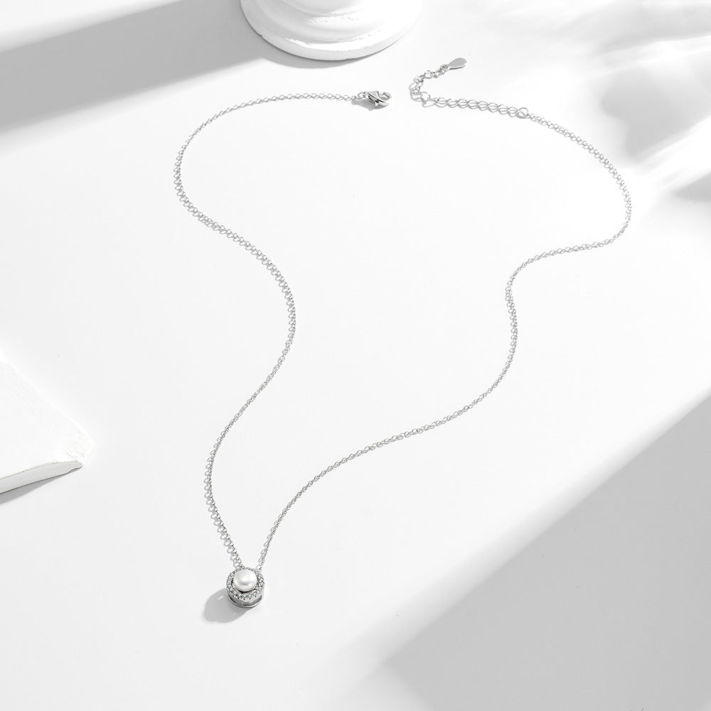 Planderful Pearl Necklace S925 Sterling Silver Natural Pearl Vintage Elegance For Fashion Lovers