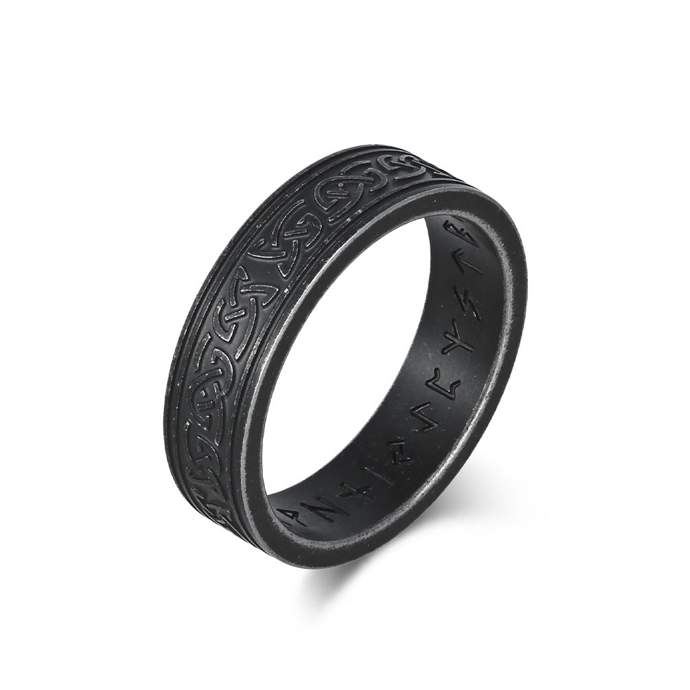 Stainless Steel Viking Celtic Knot Ring With Personalized Letter Engraving For Men By Planderful