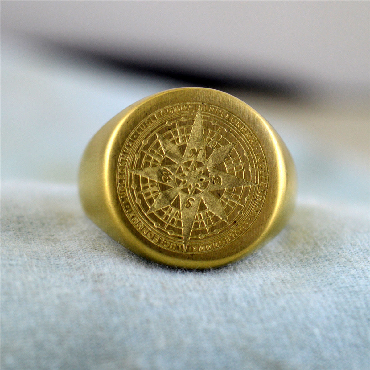 Viking Stainless Steel Ring By Planderful Everyday Genie Compass Motif Bold Design For Men
