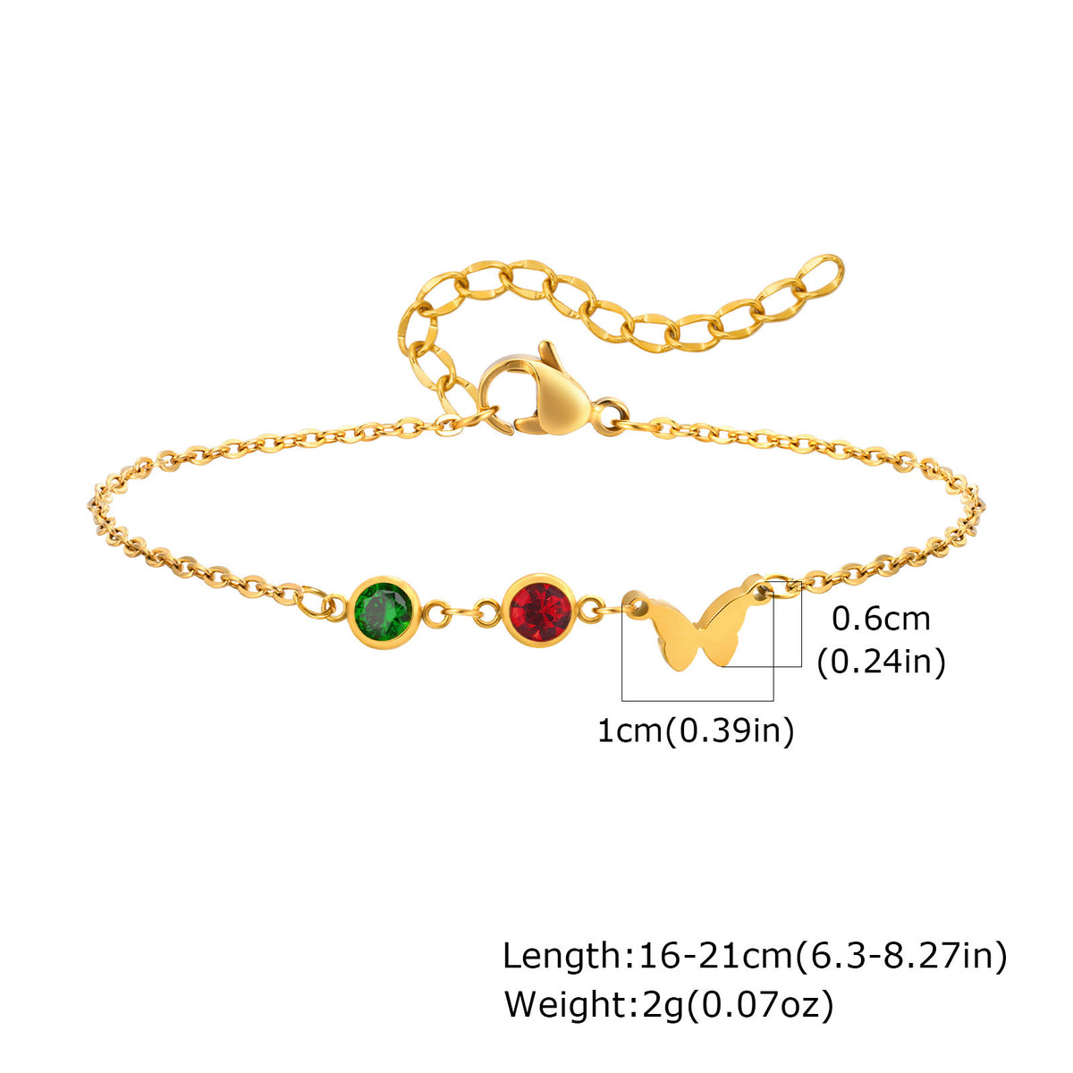 Cross Butterfly Zircon Stainless Steel Bracelet Unisex