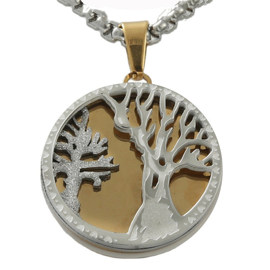 Personalized Retro Titanium Steel Tree of Life Pendant Necklace for Men