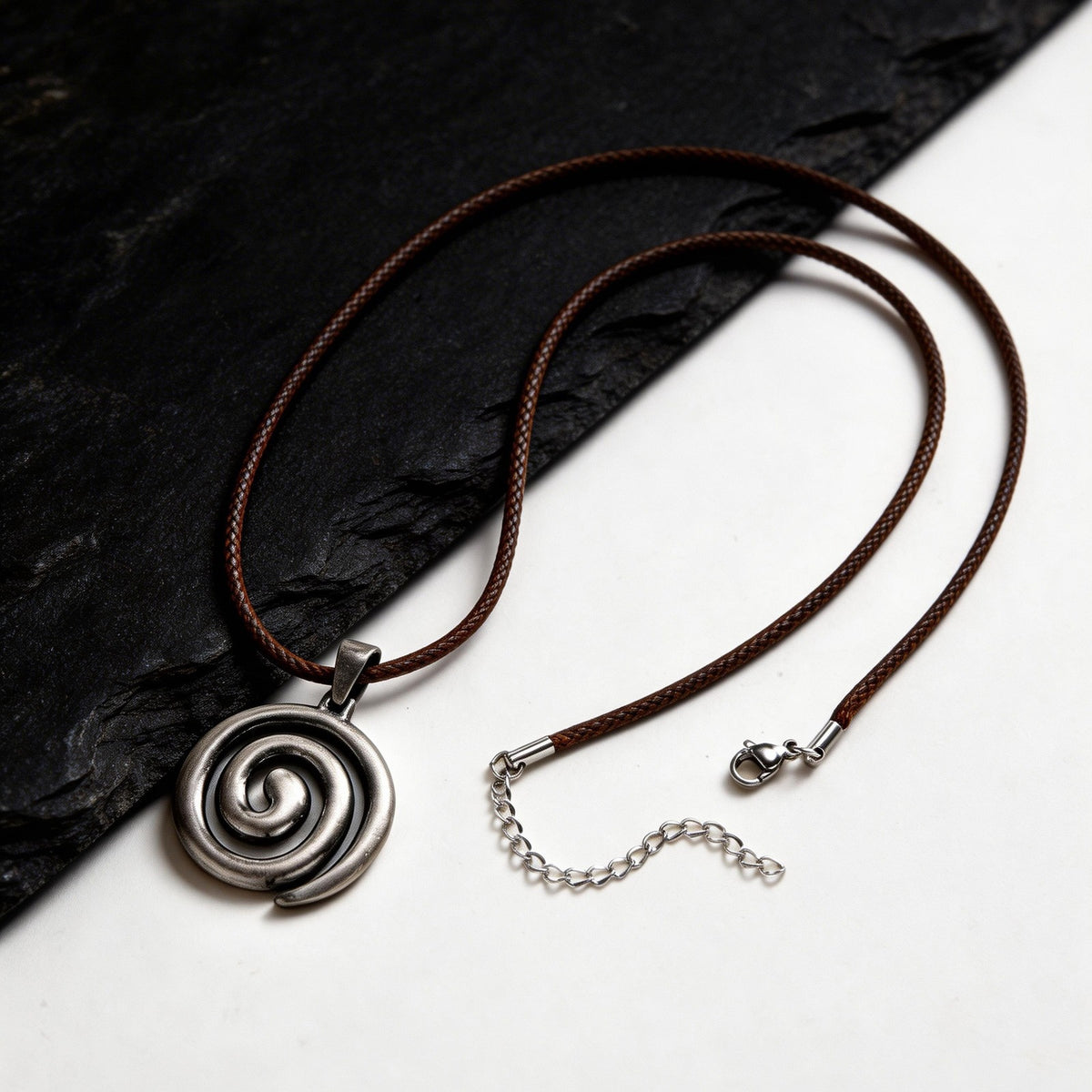 SHEIN Spiral Vortex Live Stainless Steel Necklace for Men