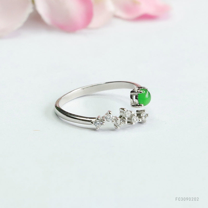 Green Jadeite Star Ring