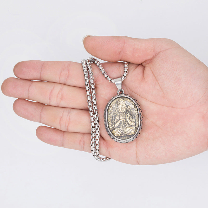 Steel Necklace – Vintage Zodiac Saint Amulet For Men