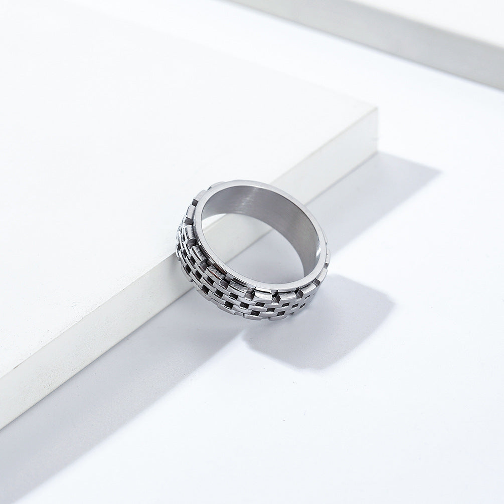Planderful Rotating Steel Ring For Hip Hop Street Style Enthusiasts Trendsetting Everyday Genie Collection