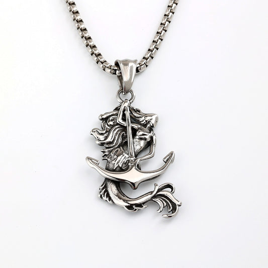 Vintage Anchor Stainless Steel Men's Pendant Necklace