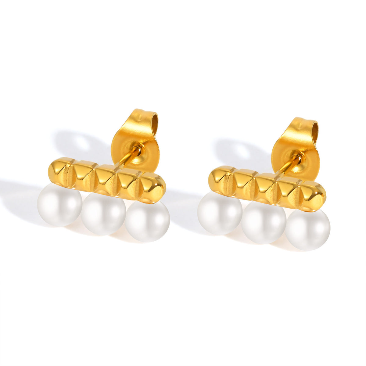 Stainless Steel Pearl Earrings
