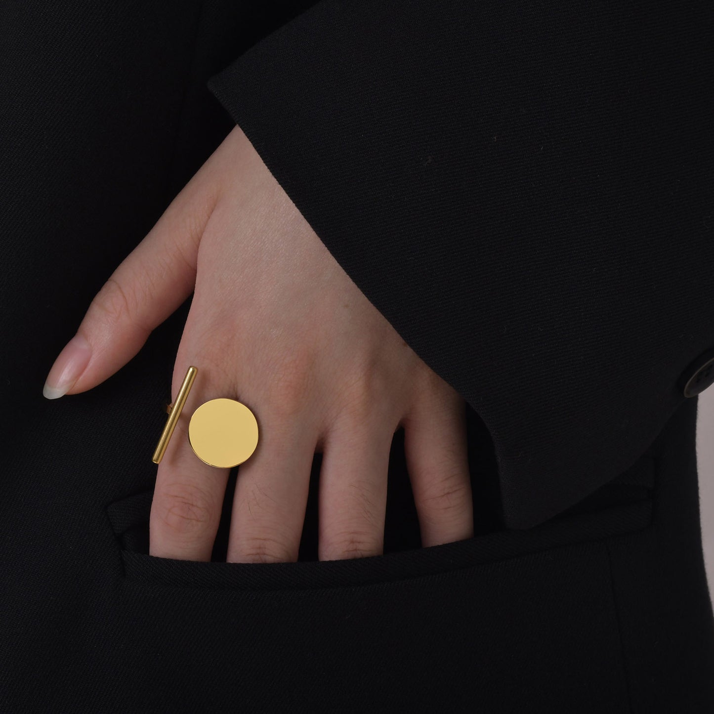 Cross-Border Jewelry Stainless Steel Triangle Geometric Ring