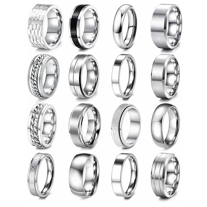 Planderful Everyday Genie Titanium Steel Ring Set For Men Unisex Protection Statement