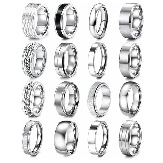 Planderful Everyday Genie Titanium Steel Ring Set For Men Unisex Protection Statement