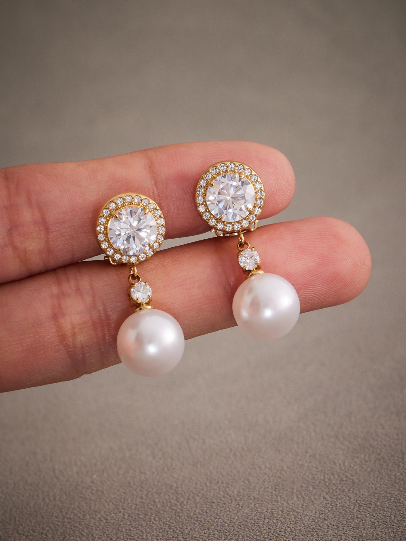 Planderful Everyday Genie Zircon Pearl Earrings For Women