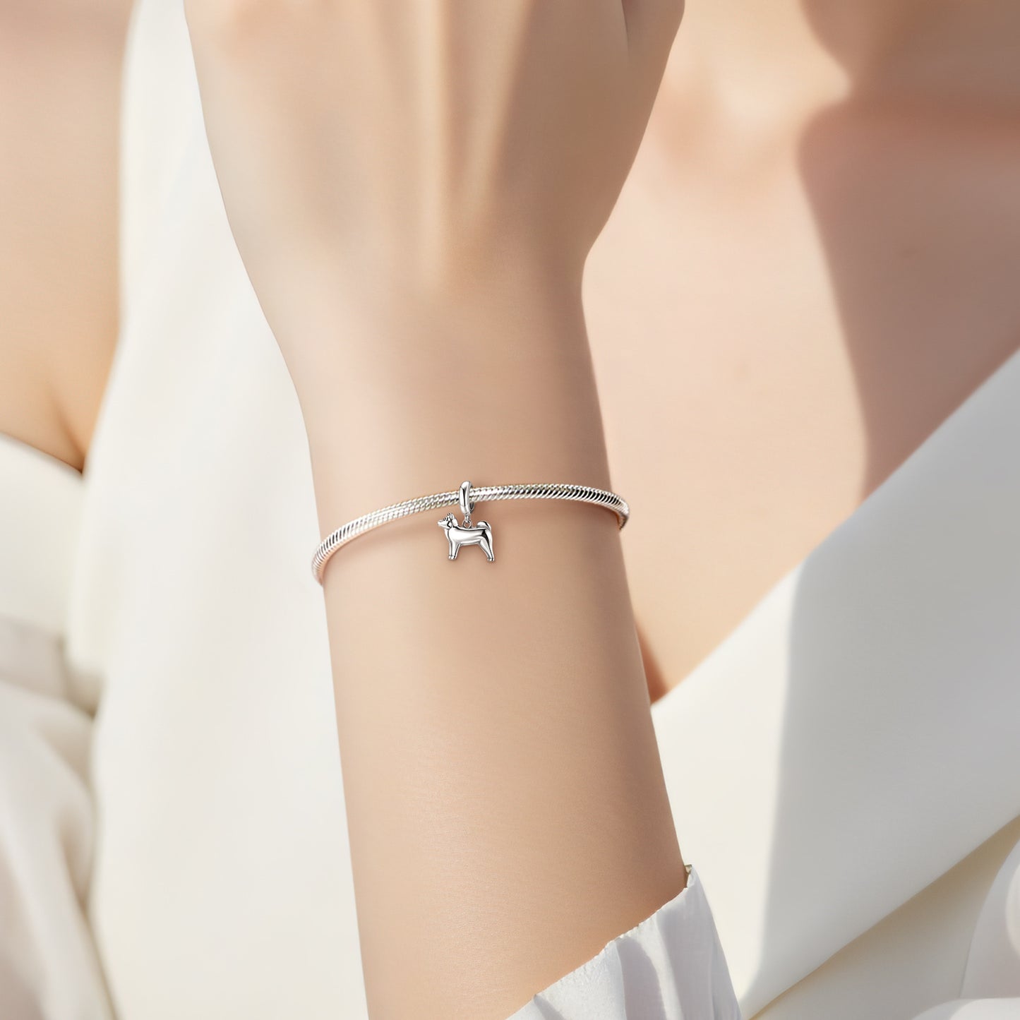 Planderful Jewelry Shiba Inu Pendant Sterling Silver Necklace Oxidized Finish Texture