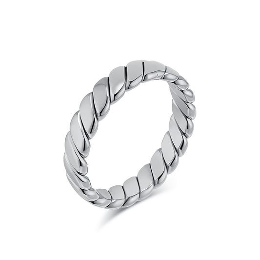 Ins French Light Luxury Retro Geometric 18K Gold Ring for Women
