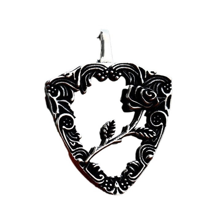 Cross-Border Wholesale Titanium Steel Magic Mirror Rose Pendant for Men by Planderful