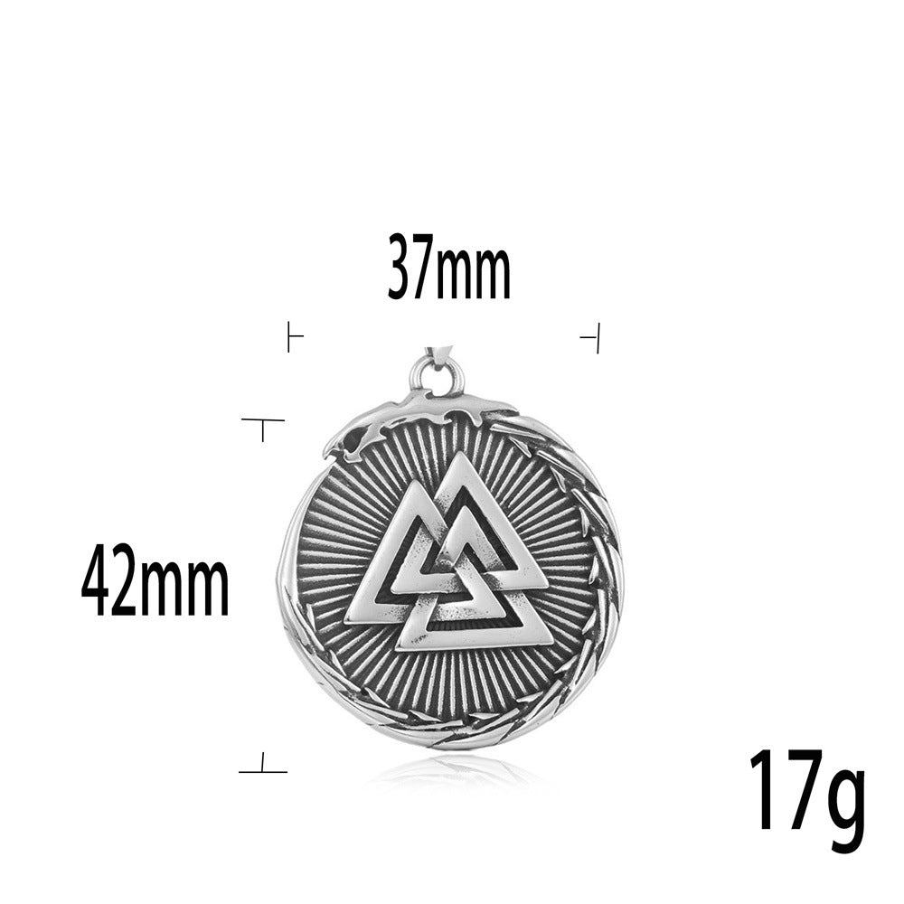 European And American Stainless Steel Viking Triangle Pendant