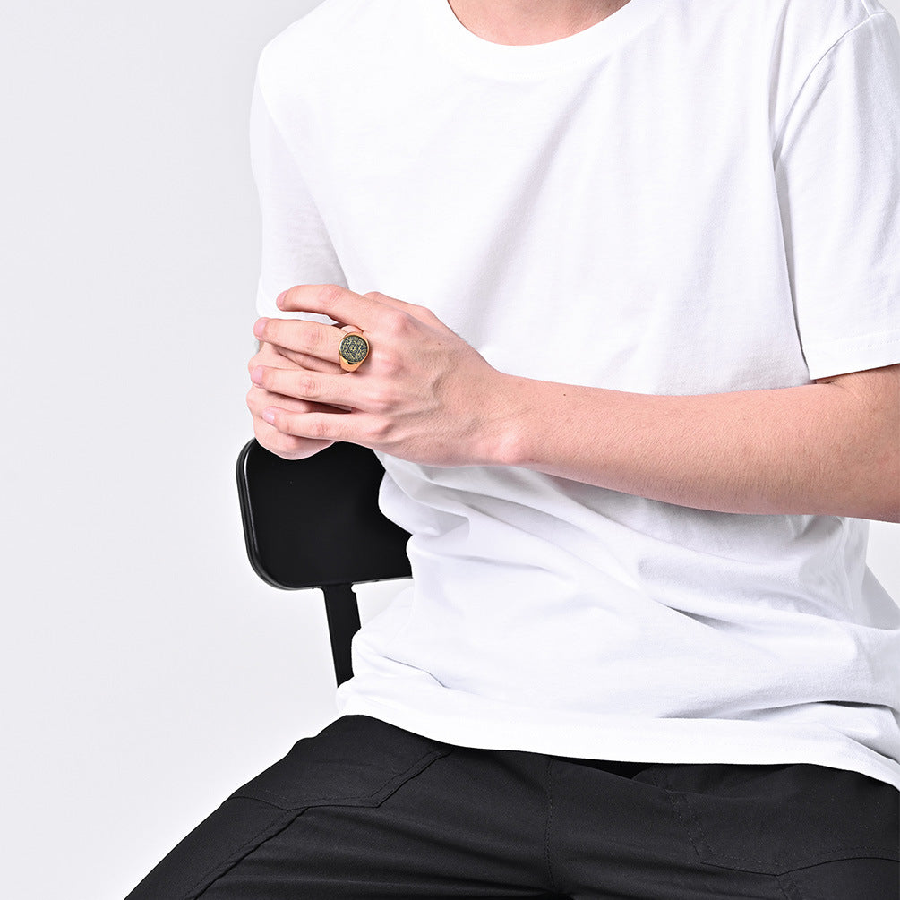 Titanium Steel Constellation Ring for Discerning Men
