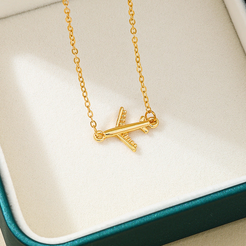 Planderful Vienna Verve Necklace – Cute Metal Gold Plane Pendant
