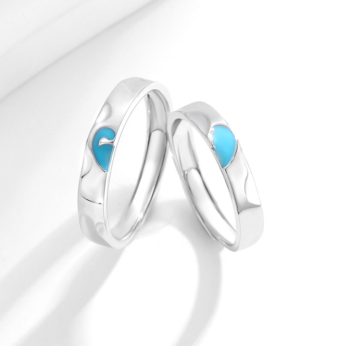Planderful The Heart Is Surging Couple Ring – Sterling Silver 925 Light Luxury Luminous Gift