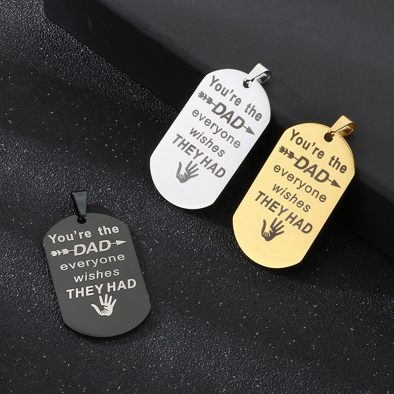 Planderful Dad Birthday Gift Stainless Steel Pendant Men