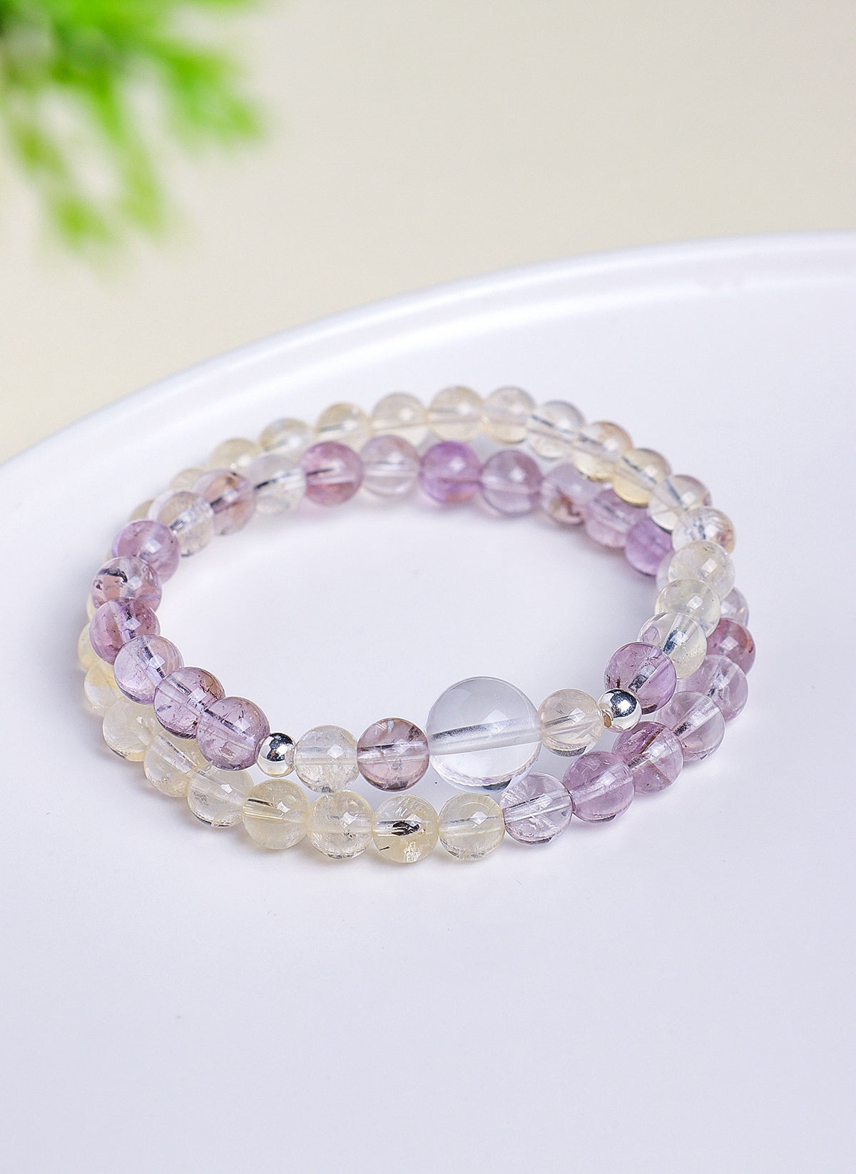 Amethyst Crystal Double-Wrap Bracelet