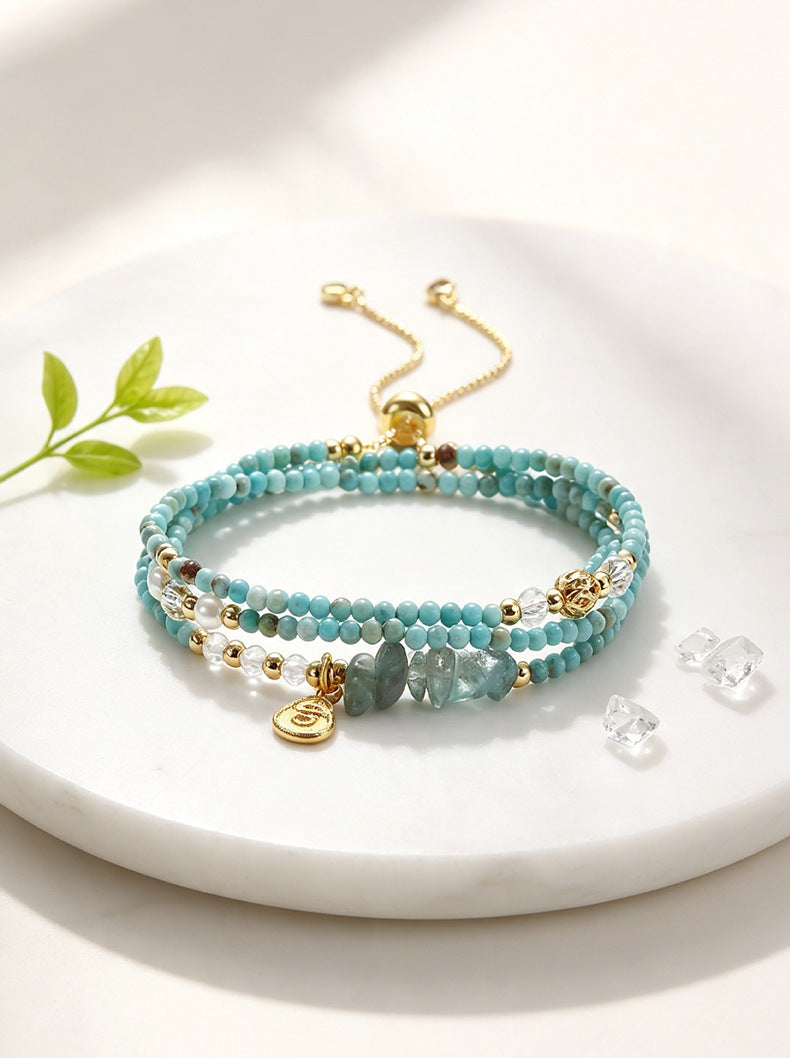 Turquoise Triple-Wrap Bracelet