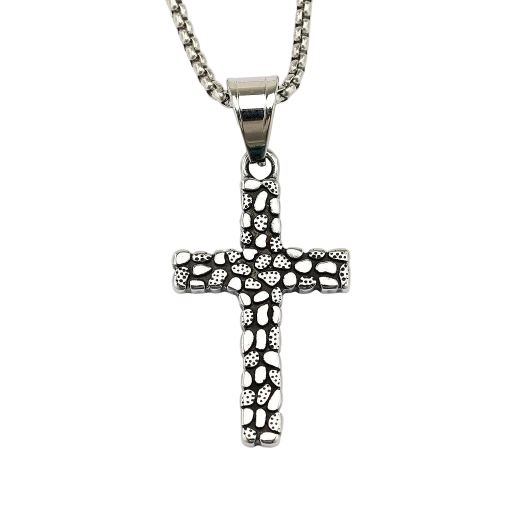 Vintage Cross Stainless Steel Men's Pendant Necklace