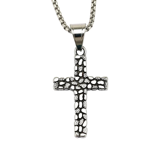 Vintage Cross Stainless Steel Men's Pendant Necklace