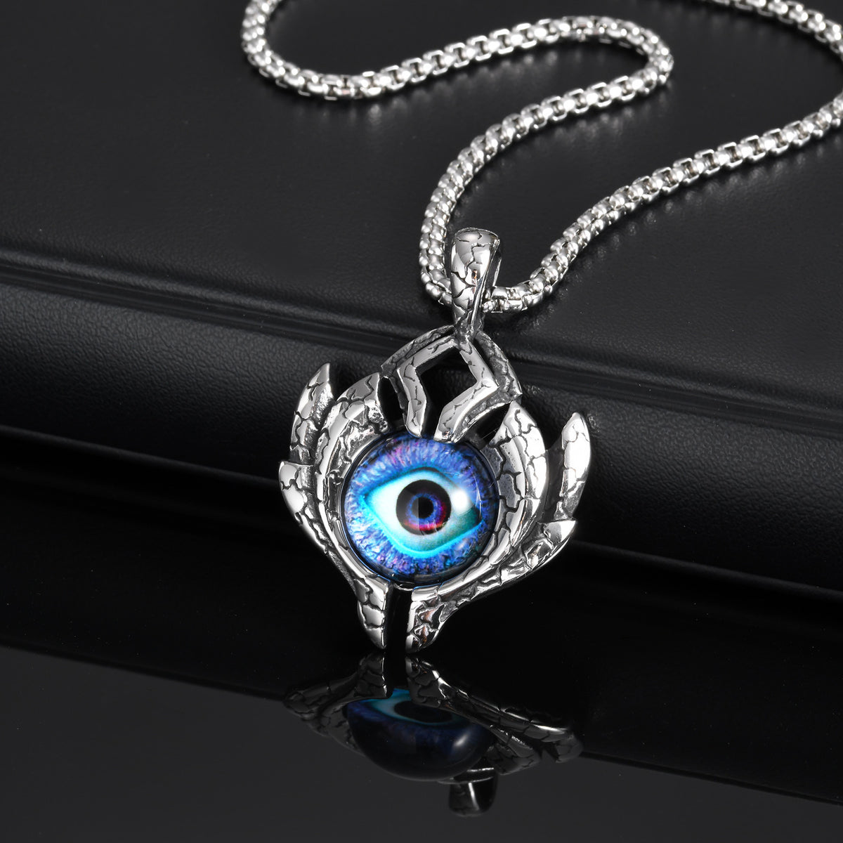 Stainless Steel Devil's Eye Pendant Necklace – Man Street Hip Hop