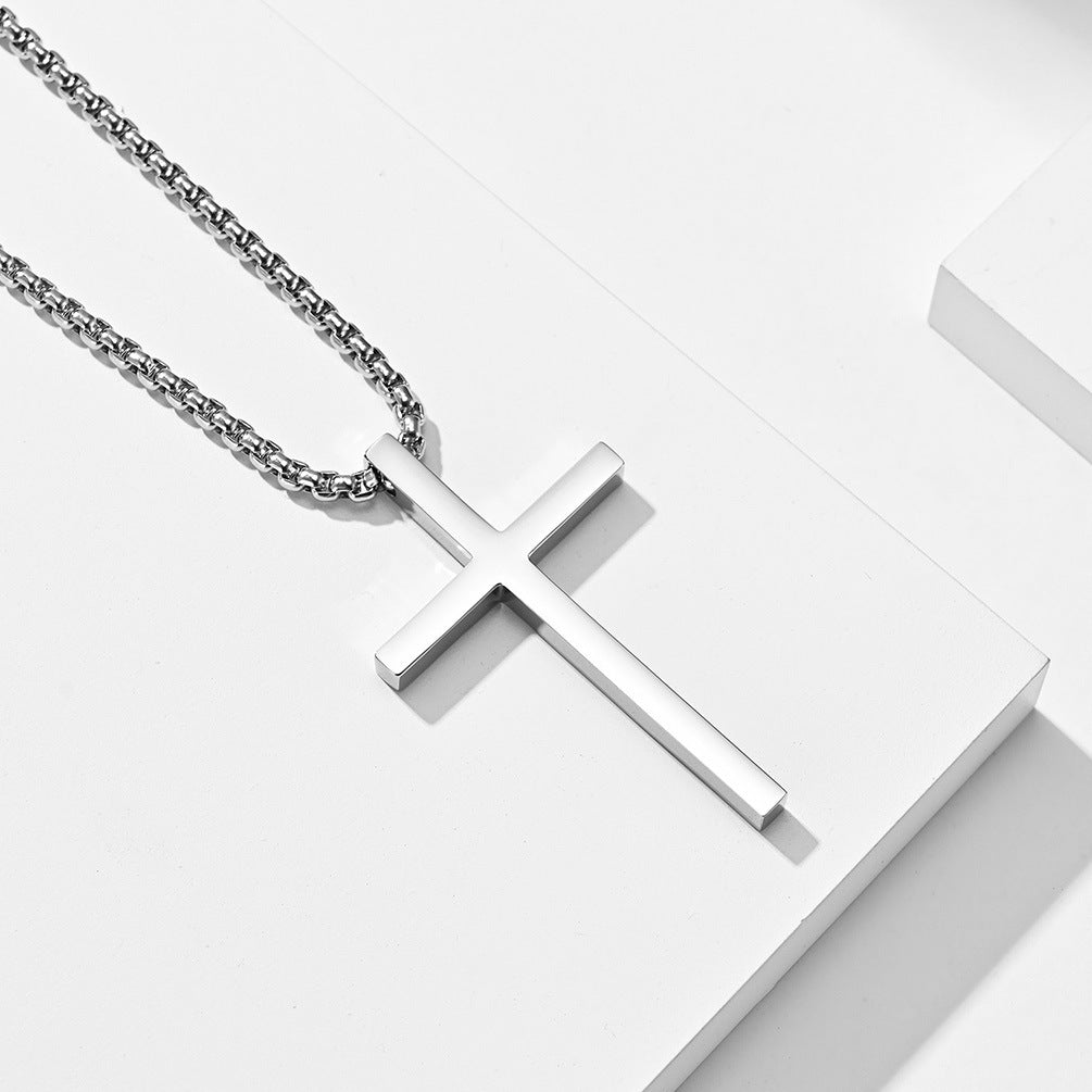 Steel Pendant – Minimalist Cross Pendant