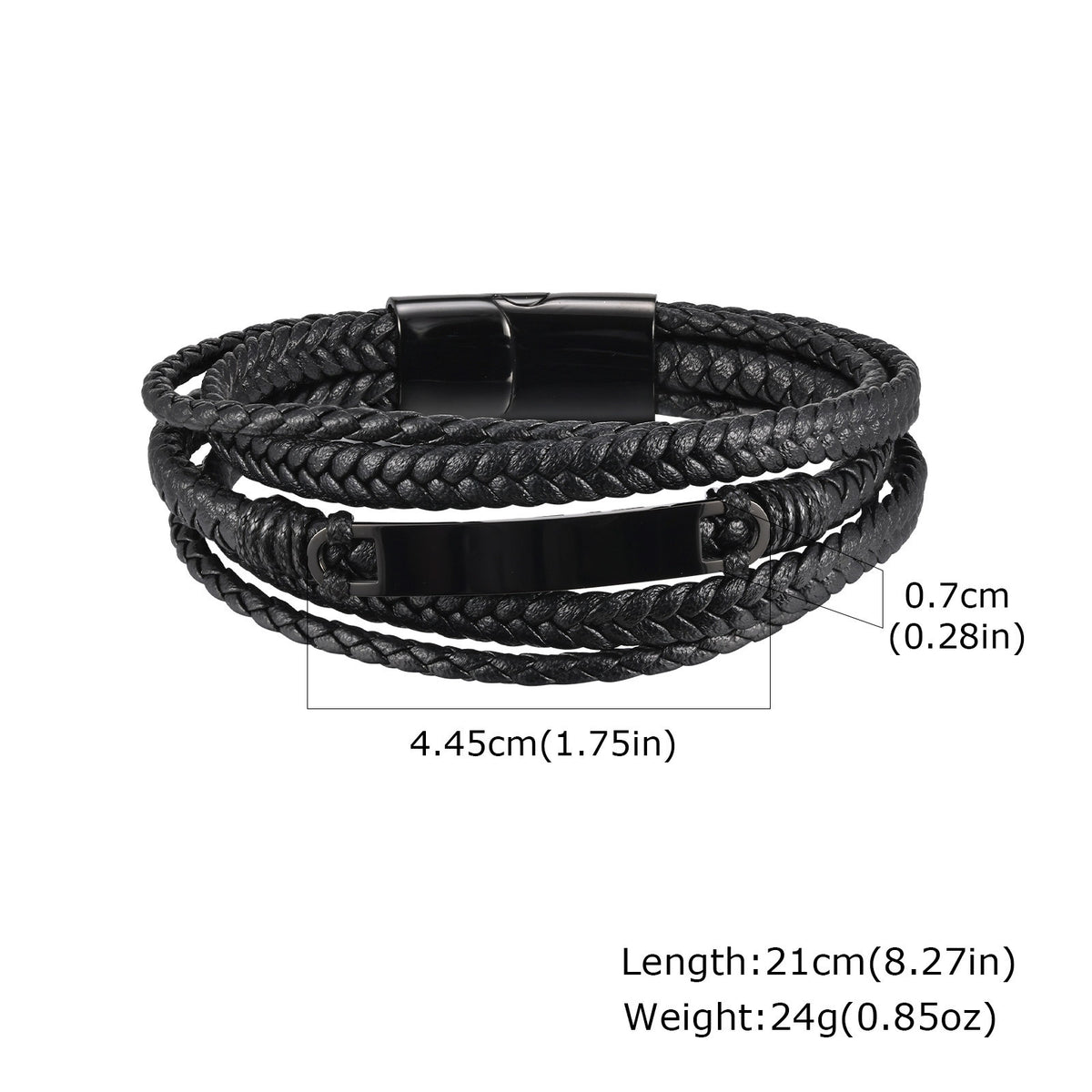 Black Stainless Steel Bracelet for Men