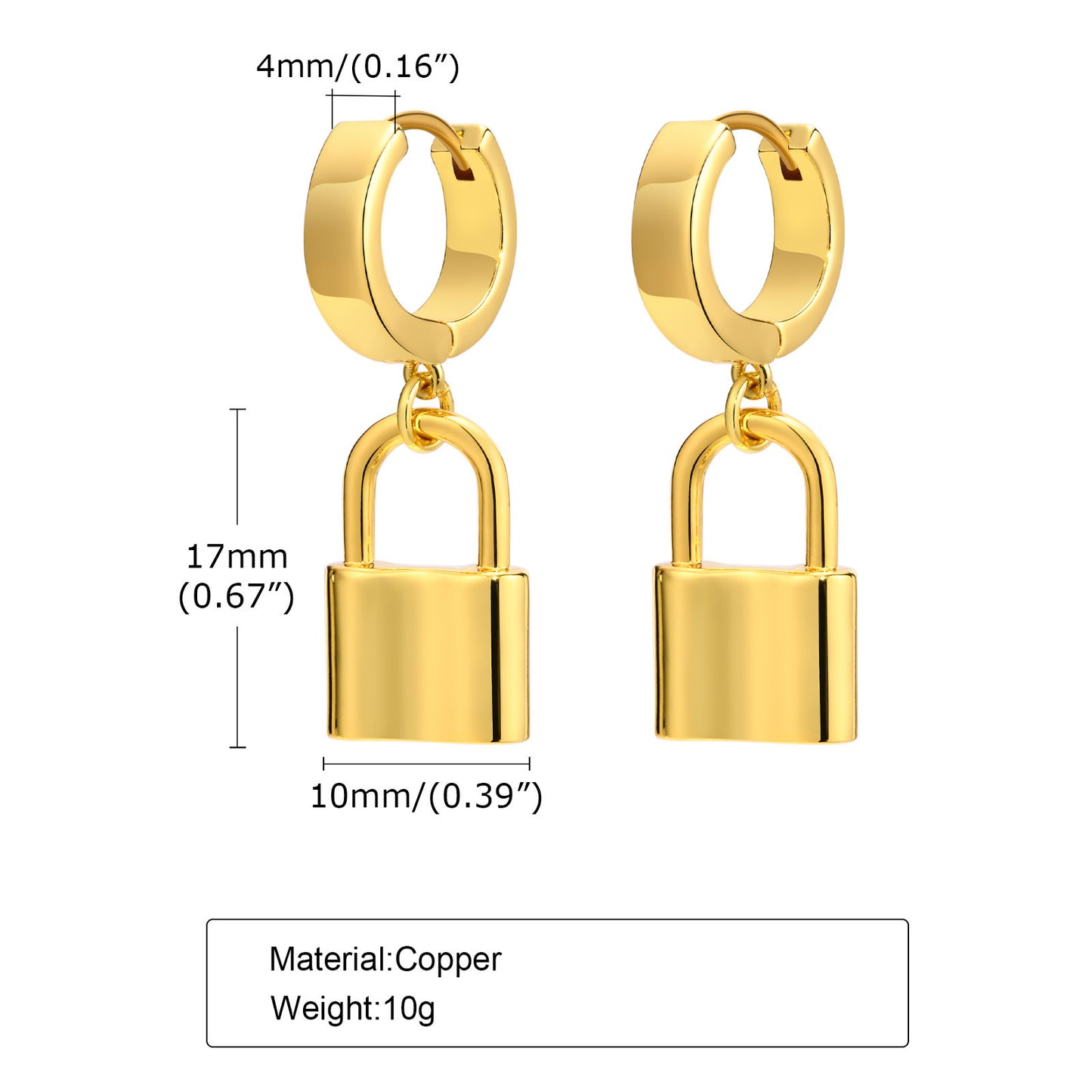 European And American Jewelry Copper Gold Lock Necklace Set