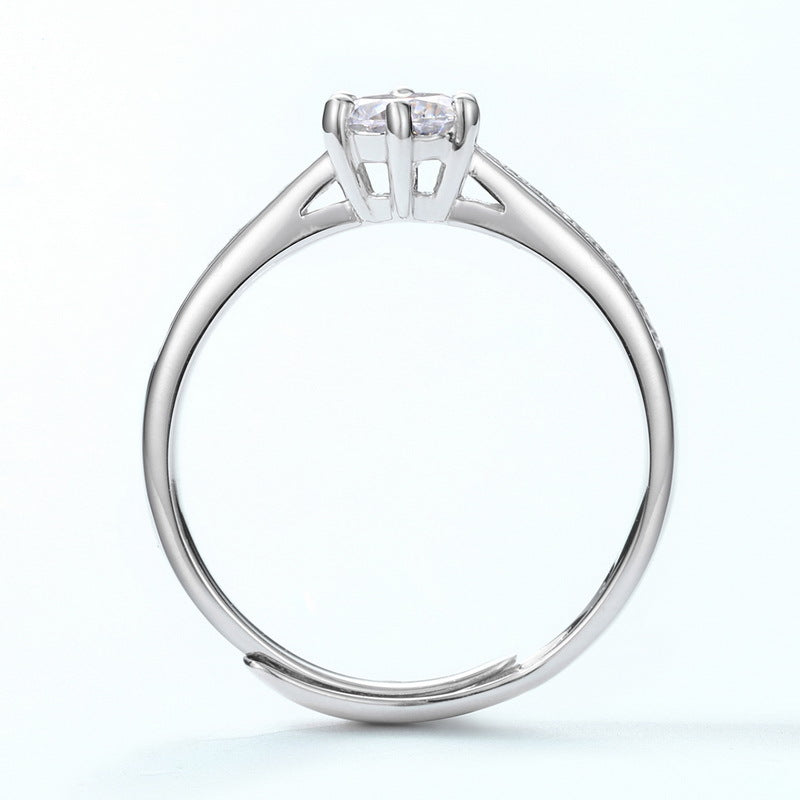 Planderful Classic Moissanite Sterling Silver Ring – 5 × 5 mm, 0.5 ct – Style 1