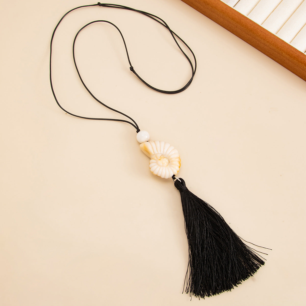 Adjustable Shell & Conch Fringe Necklace